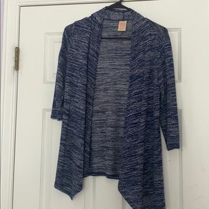 Blue and white cardigan